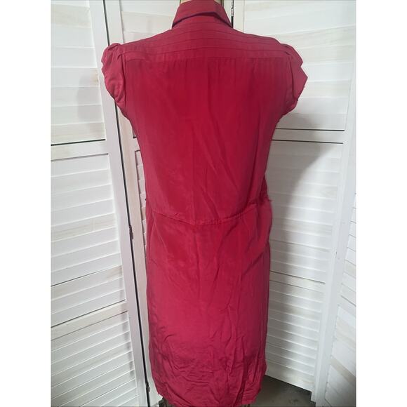 80s Francesca of Damon For Starlington Bright Pink 100% Silk Pencil Dress Sz 8 - Picture 6 of 9